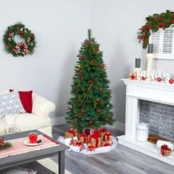 6ft. Pre-Lit Mixed Pine Artificial Christmas Tree, Clear LED Lights -Michaels X-Mas Decor D255984S 7