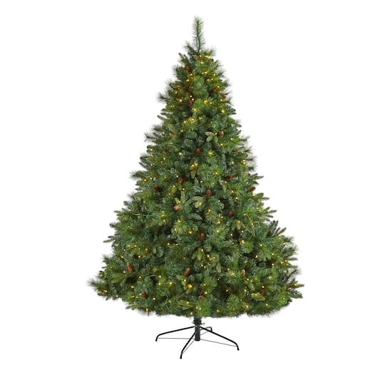 7ft. Pre-Lit West Virginia Mixed Pine Artificial Christmas Tree, Clear LED Lights 4 7ft. Pre-Lit West Virginia Mixed Pine Artificial Christmas Tree, Clear LED Lights - Image 2