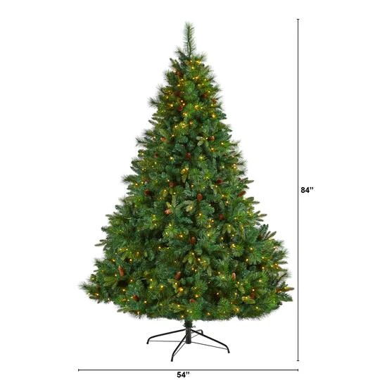7ft. Pre-Lit West Virginia Mixed Pine Artificial Christmas Tree, Clear LED Lights 9 7ft. Pre-Lit West Virginia Mixed Pine Artificial Christmas Tree, Clear LED Lights - Image 7