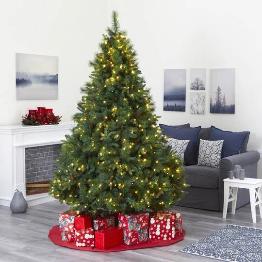 7ft. Pre-Lit West Virginia Mixed Pine Artificial Christmas Tree, Clear LED Lights 8 7ft. Pre-Lit West Virginia Mixed Pine Artificial Christmas Tree, Clear LED Lights - Image 6