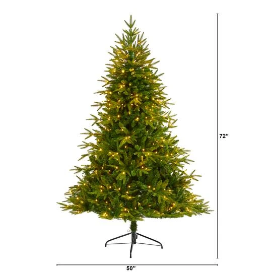 6ft. Pre-Lit Colorado Mountain Fir Artificial Christmas Tree, Clear LED Lights 10 6ft. Pre-Lit Colorado Mountain Fir Artificial Christmas Tree, Clear LED Lights - Image 8