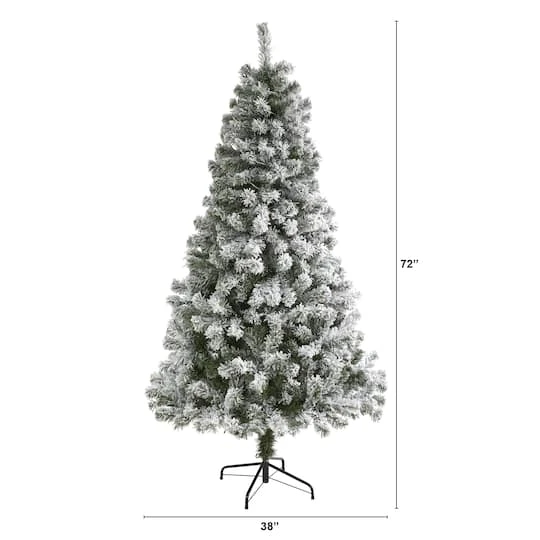 6ft. Unlit Flocked West Virginia Fir Artificial Christmas Tree 5 6ft. Unlit Flocked West Virginia Fir Artificial Christmas Tree - Image 3