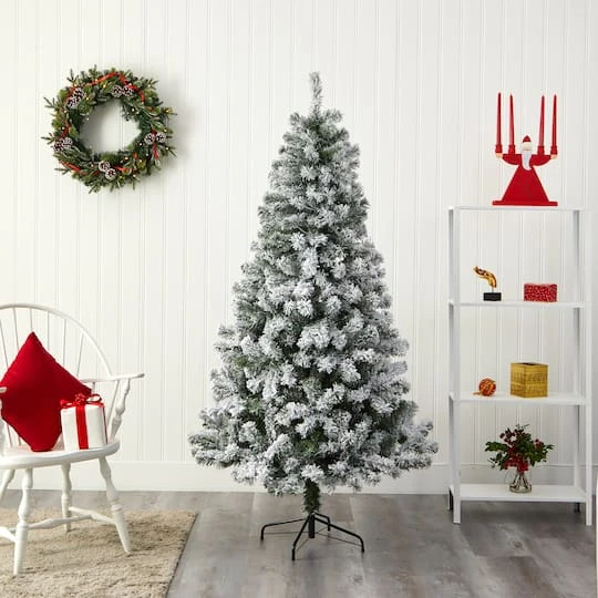 6ft. Unlit Flocked West Virginia Fir Artificial Christmas Tree 8 6ft. Unlit Flocked West Virginia Fir Artificial Christmas Tree - Image 6