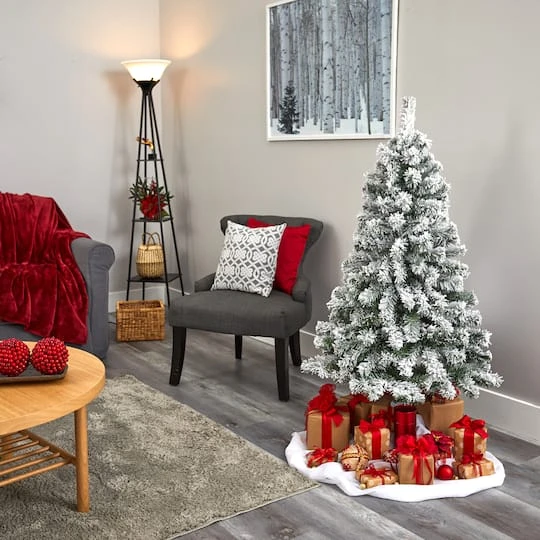 4ft. Unlit Flocked West Virginia Fir Artificial Christmas Tree 9 4ft. Unlit Flocked West Virginia Fir Artificial Christmas Tree - Image 7