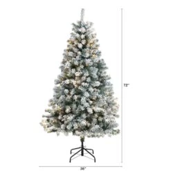 6ft. Pre-lit Flocked Rock Springs Spruce Artificial Christmas Tree With Clear LED Lights -Michaels X-Mas Decor D256032S 2