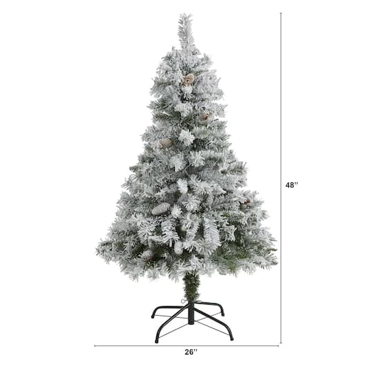 4ft. Unlit Flocked White River Mountain Pine & Pinecones Artificial Christmas Tree 5 4ft. Unlit Flocked White River Mountain Pine & Pinecones Artificial Christmas Tree - Image 3