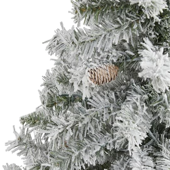 4ft. Unlit Flocked White River Mountain Pine & Pinecones Artificial Christmas Tree 6 4ft. Unlit Flocked White River Mountain Pine & Pinecones Artificial Christmas Tree - Image 4