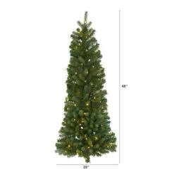 4ft. Pre-Lit Hanging Artificial Flat Back Christmas Tree, Clear LED Lights -Michaels X-Mas Decor D256041S 2