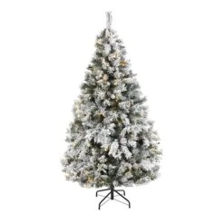 6ft. Pre-Lit White River Mountain Pine Artificial Christmas Tree, Clear LED Lights