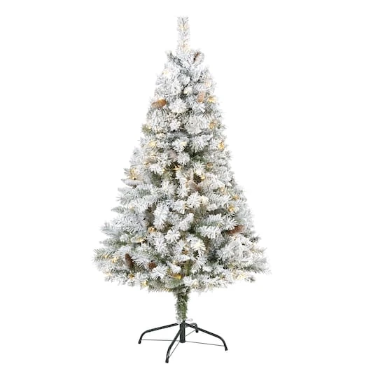 5ft. Pre-Lit White River Mountain Pine Artificial Christmas Tree, Clear LED Lights 4 5ft. Pre-Lit White River Mountain Pine Artificial Christmas Tree, Clear LED Lights - Image 2