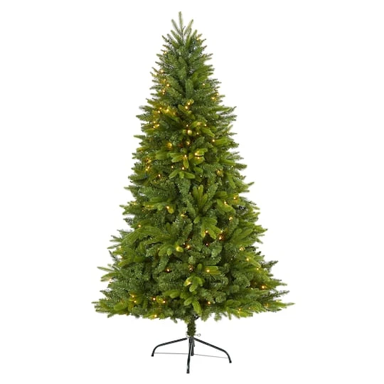 6ft. Pre-Lit Sun Valley Fir Artificial Christmas Tree, Clear LED Lights 4 6ft. Pre-Lit Sun Valley Fir Artificial Christmas Tree, Clear LED Lights - Image 2