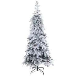 7ft. Pre-Lit Flocked Montana Down Swept Spruce & Pinecones Artificial Christmas Tree With Clear LED Lights 12 7ft. Pre-Lit Flocked Montana Down Swept Spruce & Pinecones Artificial Christmas Tree With Clear LED Lights -Michaels X-Mas Decor D256063S 1 1
