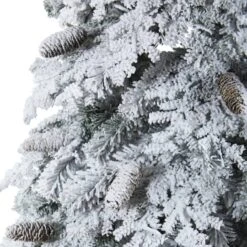 7ft. Pre-Lit Flocked Montana Down Swept Spruce & Pinecones Artificial Christmas Tree With Clear LED Lights 16 7ft. Pre-Lit Flocked Montana Down Swept Spruce & Pinecones Artificial Christmas Tree With Clear LED Lights -Michaels X-Mas Decor D256063S 5