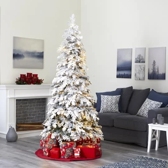 7ft. Pre-Lit Flocked Montana Down Swept Spruce & Pinecones Artificial Christmas Tree With Clear LED Lights 11 7ft. Pre-Lit Flocked Montana Down Swept Spruce & Pinecones Artificial Christmas Tree With Clear LED Lights - Image 9