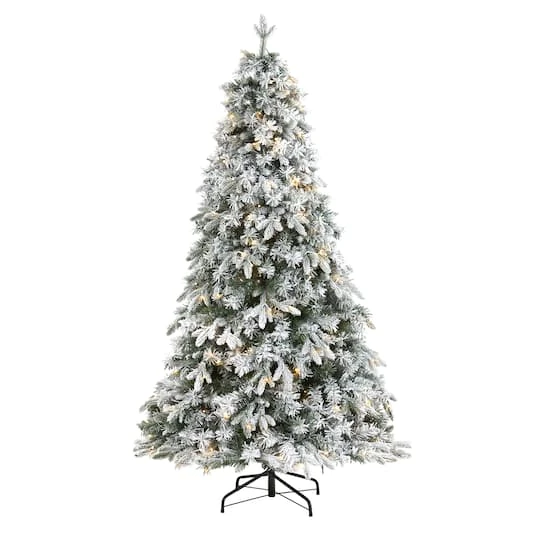 5ft. Pre-Lit Flocked Vermont Mixed Pine Artificial Christmas Tree, Clear LED Lights 4 5ft. Pre-Lit Flocked Vermont Mixed Pine Artificial Christmas Tree, Clear LED Lights - Image 2