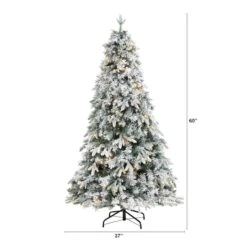 5ft. Pre-Lit Flocked Vermont Mixed Pine Artificial Christmas Tree, Clear LED Lights 13 5ft. Pre-Lit Flocked Vermont Mixed Pine Artificial Christmas Tree, Clear LED Lights -Michaels X-Mas Decor D256070S 2