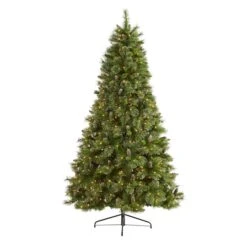 7.5ft. Pre-Lit Golden Tip Washington Pine & Pinecones Artificial Christmas Tree With Clear Lights