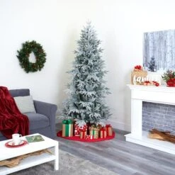 7.5ft. Pre-Lit Flocked Manchester Spruce Artificial Christmas Tree With Clear LED Lights -Michaels X-Mas Decor D256092S 10