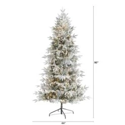 7.5ft. Pre-Lit Flocked Manchester Spruce Artificial Christmas Tree With Clear LED Lights -Michaels X-Mas Decor D256092S 2