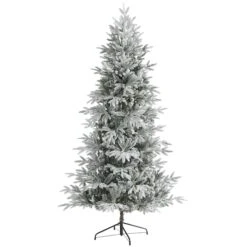 7.5ft. Pre-Lit Flocked Manchester Spruce Artificial Christmas Tree With Clear LED Lights -Michaels X-Mas Decor D256092S 3