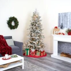 7.5ft. Pre-Lit Flocked Manchester Spruce Artificial Christmas Tree With Clear LED Lights -Michaels X-Mas Decor D256092S 9