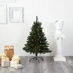4ft. Pre-Lit Northern Rocky Spruce Artificial Christmas Tree, Clear LED Lights -Michaels X-Mas Decor D256120S 5