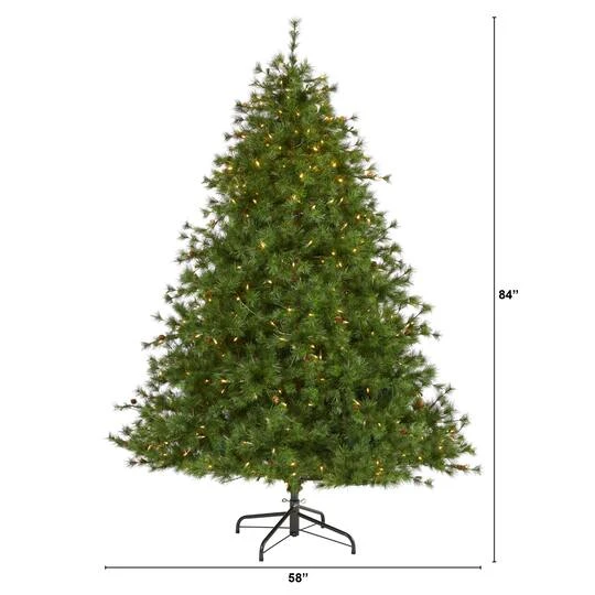 7ft. Pre-Lit Colorado Mountain Pine Artificial Christmas Tree, Clear LED Lights 10 7ft. Pre-Lit Colorado Mountain Pine Artificial Christmas Tree, Clear LED Lights - Image 8