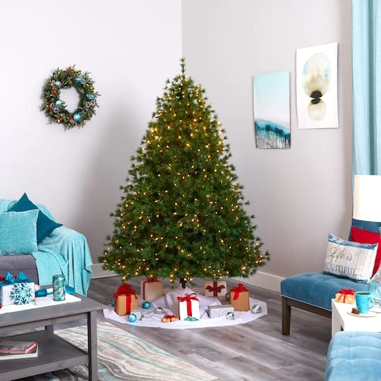 7ft. Pre-Lit Colorado Mountain Pine Artificial Christmas Tree, Clear LED Lights 9 7ft. Pre-Lit Colorado Mountain Pine Artificial Christmas Tree, Clear LED Lights - Image 7