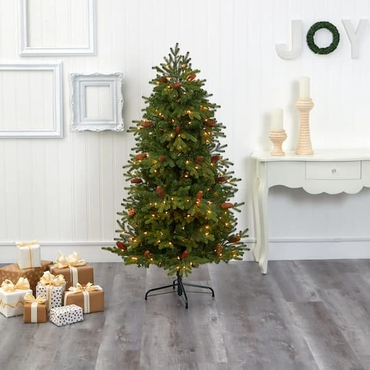 5.5ft. Pre-Lit Yukon Mountain Fir Artificial Christmas Tree, Clear Lights 5 5.5ft. Pre-Lit Yukon Mountain Fir Artificial Christmas Tree, Clear Lights - Image 3