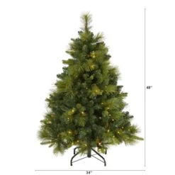 4ft. Pre-Lit North Carolina Mixed Pine Artificial Christmas Tree, Warm White LED Lights -Michaels X-Mas Decor D256175S 2