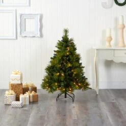4ft. Pre-Lit North Carolina Mixed Pine Artificial Christmas Tree, Warm White LED Lights -Michaels X-Mas Decor D256175S 5