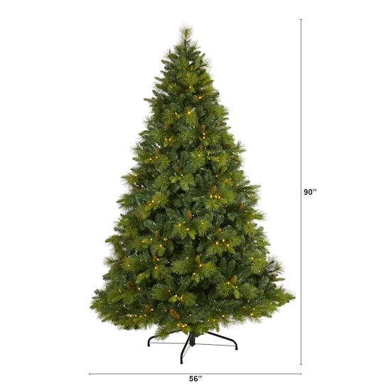 7.5ft. Pre-Lit North Carolina Mixed Pine Artificial Christmas Tree, Warm White LED Lights 10 7.5ft. Pre-Lit North Carolina Mixed Pine Artificial Christmas Tree, Warm White LED Lights - Image 8