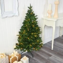 4ft. Pre-Lit Grand Teton Spruce Flat Back Artificial Christmas Tree, Clear LED Lights 14 4ft. Pre-Lit Grand Teton Spruce Flat Back Artificial Christmas Tree, Clear LED Lights -Michaels X-Mas Decor D256182S 8