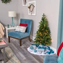 4ft. Pre-Lit Grand Teton Spruce Flat Back Artificial Christmas Tree, Clear LED Lights 17 4ft. Pre-Lit Grand Teton Spruce Flat Back Artificial Christmas Tree, Clear LED Lights -Michaels X-Mas Decor D256182S 9