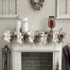5ft. Frosted Magnolia & Berry Garland -Michaels X-Mas Decor D292883S 12