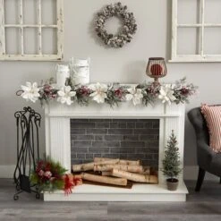 5ft. Frosted Magnolia & Berry Garland -Michaels X-Mas Decor D292883S 13