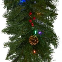9ft. Pre-Lit Hanging Icicle Berries & Pinecones Christmas Garland, Multicolor LED Lights -Michaels X-Mas Decor D292890S 3