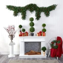 9ft. Pre-Lit Hanging Icicle Berries & Pinecones Christmas Garland, Multicolor LED Lights -Michaels X-Mas Decor D292890S 6