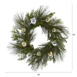 26" Sparkling Pine Wreath With Ornaments -Michaels X-Mas Decor D292955S 2