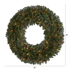 5ft. Pre-Lit Flocked Pine & Pinecone Artificial Christmas Wreath 11 5ft. Pre-Lit Flocked Pine & Pinecone Artificial Christmas Wreath -Michaels X-Mas Decor D292967S 2