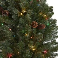 5ft. Pre-Lit Flocked Pine & Pinecone Artificial Christmas Wreath 9 5ft. Pre-Lit Flocked Pine & Pinecone Artificial Christmas Wreath -Michaels X-Mas Decor D292967S 3