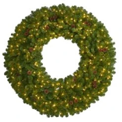 5ft. Pre-Lit Pine & Pinecone Artificial Christmas Wreath -Michaels X-Mas Decor D292976S 1 1