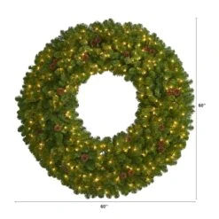 5ft. Pre-Lit Pine & Pinecone Artificial Christmas Wreath -Michaels X-Mas Decor D292976S 2