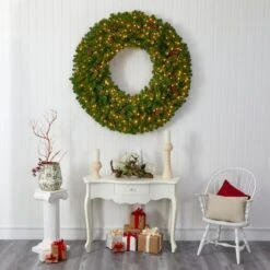 5ft. Pre-Lit Pine & Pinecone Artificial Christmas Wreath -Michaels X-Mas Decor D292976S 4