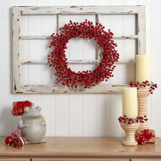 22" Red Berry Wreath 5 22" Red Berry Wreath - Image 3