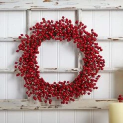 22" Red Berry Wreath 10 22" Red Berry Wreath -Michaels X-Mas Decor D293305S 13