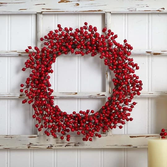 22" Red Berry Wreath 6 22" Red Berry Wreath - Image 4