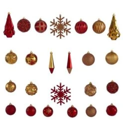 52ct. 6" Red & Gold Shatterproof Ornament Set -Michaels X-Mas Decor D322171S 3