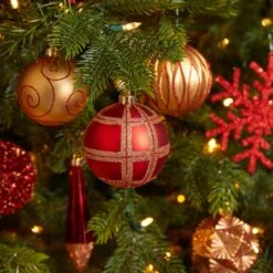 52ct. 6" Red & Gold Shatterproof Ornament Set -Michaels X-Mas Decor D322171S 4