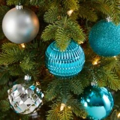 40ct. 3" Blue & Silver Shatterproof Ball Ornaments -Michaels X-Mas Decor D322176S 4